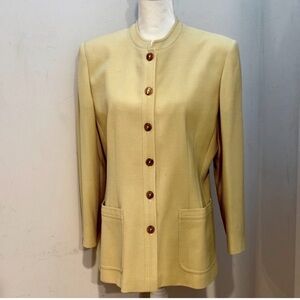 VALENTINO Miss V Vintage Yellow Wool Jacket, size 46 IT, 10 US